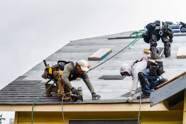 Professional Gutter Installation technician working in Anderson, MO